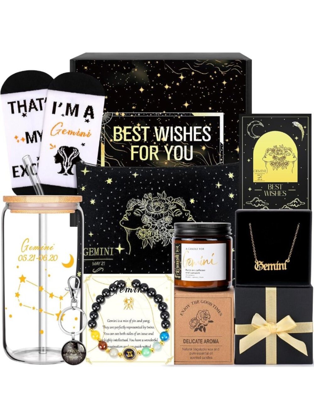 12PCS Gemini Zodiac Gifts for Women | Birthday & Self-Care Package for Mom, Wife